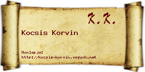 Kocsis Korvin névjegykártya