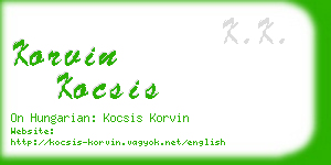 korvin kocsis business card